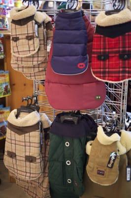 Coats to keep our pets warm and cute.