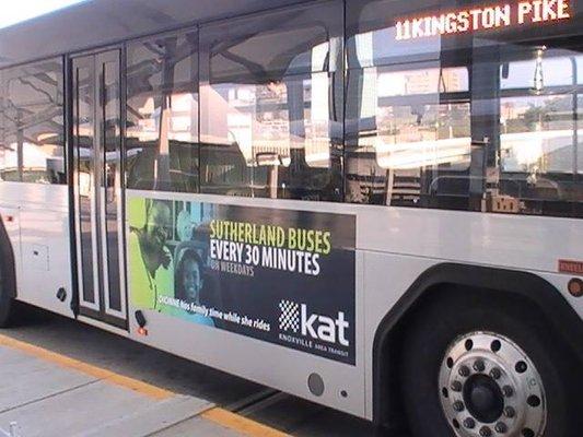 My son and I at Knoxville Area Transit.