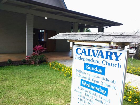 Calvary Independent Church, Wahiawa, Hawaii--service times