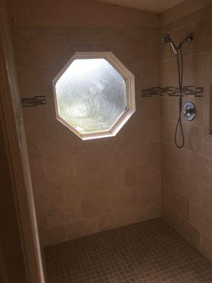 New walk-in shower