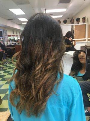 Ombre highlights Hair Coloring - Full Highlights