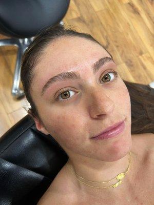 Brow shaping with styling