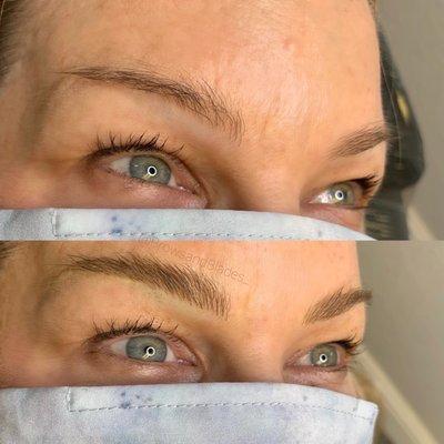 Before and after microblading