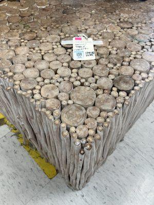 Very cool giant "driftwood" coffee table. Heavy.