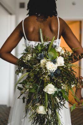 Bouquet with mixed botanicals and succulents