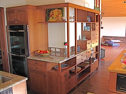 Custom Cherry cabinetry for a Big Sur, CA residence