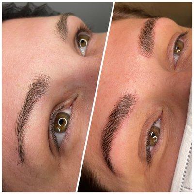 After the second appointment we were able to create the volume she wanted resulting in a fluffy natural looking brows!