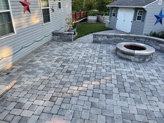 Pressure washed patio and walkways