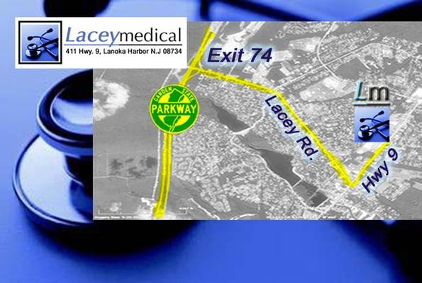 location map for Lacey Medical