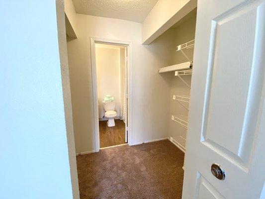 Large walk-through closets at Pinehurst Townhomes in Grand Ledge, MI