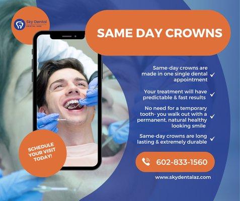 Speedy Smiles Await: Get Your Same-Day Crowns at Desert Sky Family Dental!