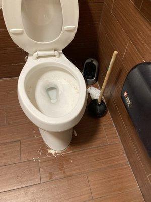 Used toilet paper by the commode