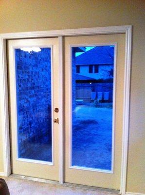 Install, trim and finish new French Door in a 90's Ranch Home