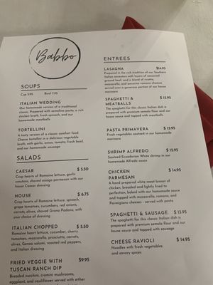 Lunch menu