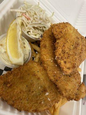 Hand breaded fish and chips