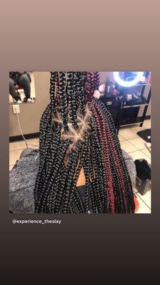 Triangle parts box braids