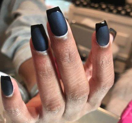 Black matte on black gel polish. Follow us on Instagram @naileditny