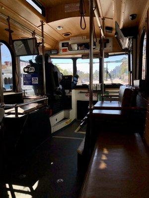 Inside Loop B trolley.