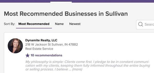 Most Recommended Business in Sullivan, IN.