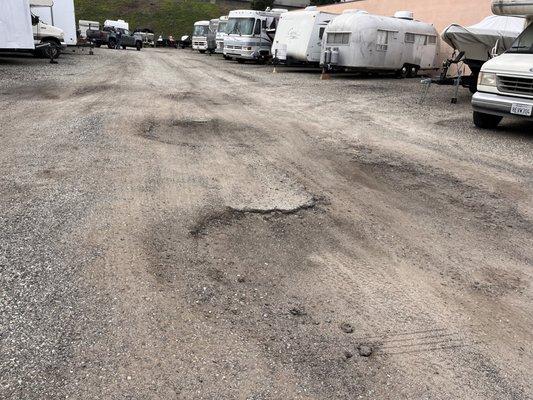 road in and out in disrepair and no way to avoid it