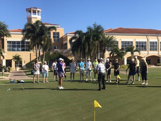 Chris Teaching a golf clinic