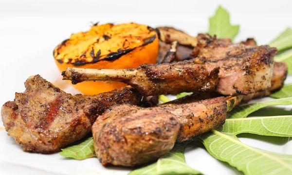 Our lollipop lamb chops are the best. Served with homemade spicy hummus.