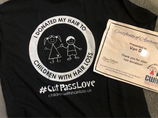 #CutPassLove T-shirt and Certificate of Appreciation