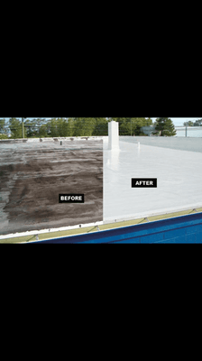 Before and after  commercial roof