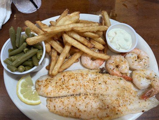 Grilled grouper and shrimp