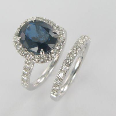 Sapphire & Diamond Engagement Ring