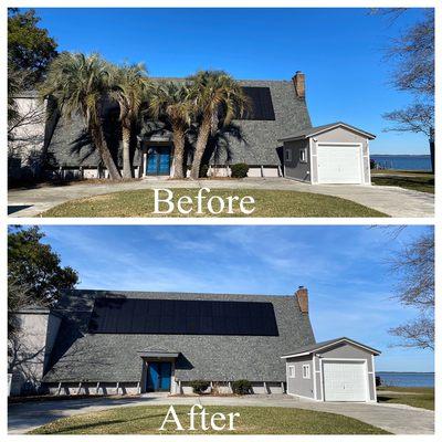 trees removed for solar panels to receive full sunlight