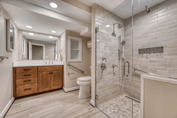 Modern bathroom remodel.