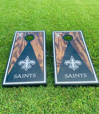 Saints cornhole boards