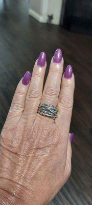 Beautiful Apres Gel X nails in short, round shape.