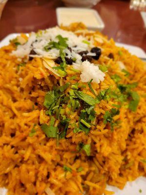 Chicken Biryani , hot. 2nd to the hottest, and it had me sweating a little.