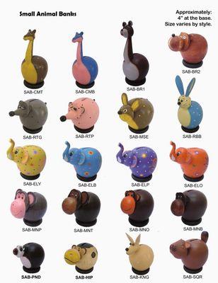 Wooden Animal Money Banks