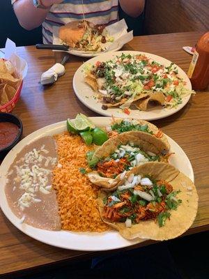 Pork torts, beef nachos and the combination Mexico Yum!