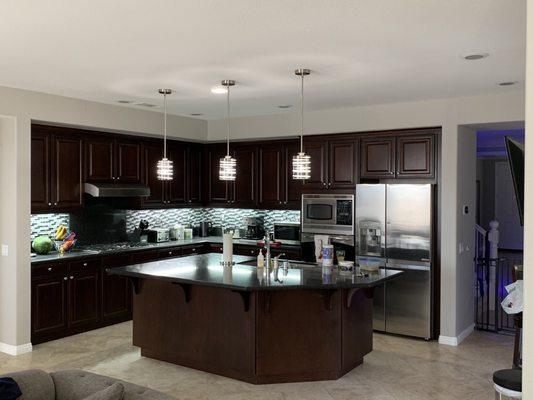 New Pendant lighting in our kitchen.