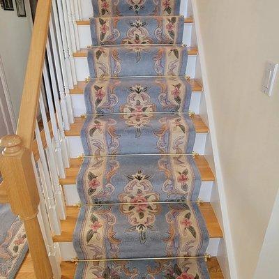 Installation of Oriental Stair Carpet Runners and stair rods