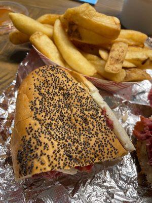 Sausage Po-boy & fries!