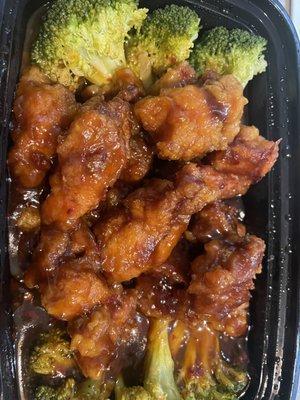 Tso chicken... taste similar to orange chicken - I would not order again if ordering orange chicken