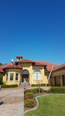 Tile roof cleaning