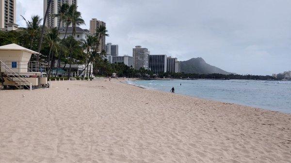 Waikiki Beach March 2020 during statewide stay at home orders to help prevent the spred of Covid 19.  We are still open for business.