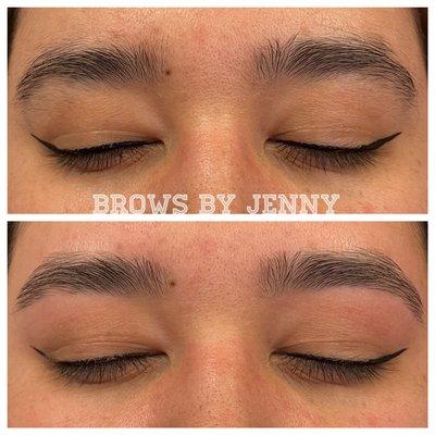 Service: Eyebrow Threading, Brow Rehab (fixing her brows)