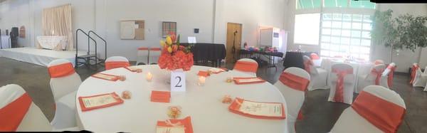 Wedding and reception set up