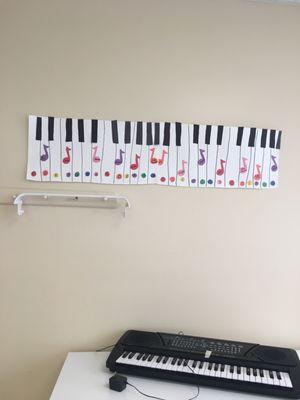 children and me  made  this for learning the notes up and down the  keyboard.