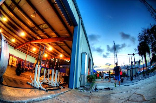 Working out as the sun goes down. Another beautiful evening at CrossFit Total Control!