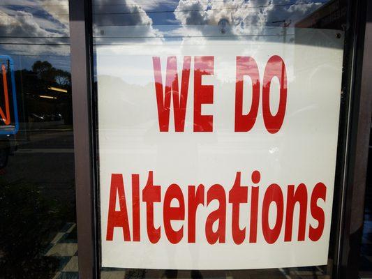 New Services:  ALTERATIONS