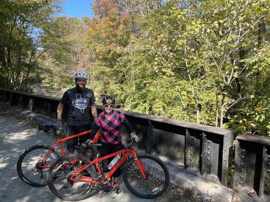 Rental bikes on the trail