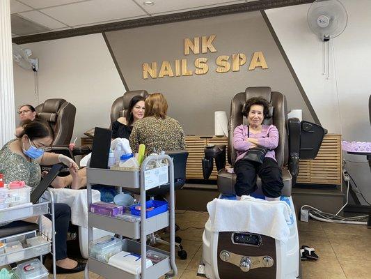 Grandma and Aunt getting a mani/pedi